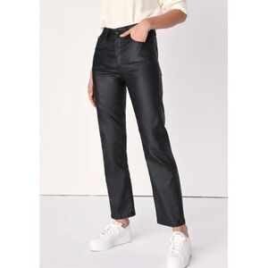 We The Free Pacifica High Rise Slim Straight Coated Black Jeans Size 24